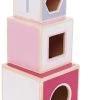 Jipy Houten Stapeltoren + 4 Blokken Roze