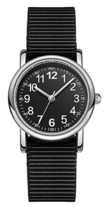 Blij Kind - Klok Leren Kijken Nylon Bandje - 28 Mm - Zwart - Makkelijk Leesbaar - Educatie 1 Blij Kind - Klok Leren Kijken Nylon Bandje - 28 Mm - Zwart - Makkelijk Leesbaar - Educatie
