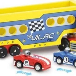 Grote Houten Vrachtwagen + 2 Sportwagens Van Vilac