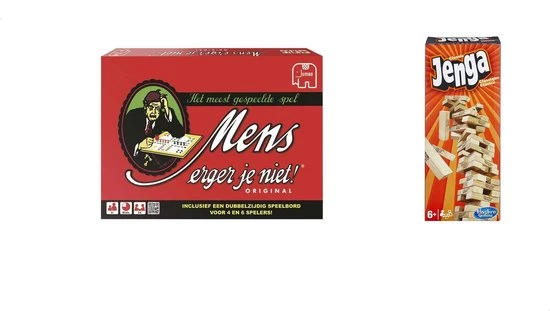 Gezelschapsspel - Mens Erger Je Niet! & Jenga - 2 Stuks 3 Gezelschapsspel - Mens Erger Je Niet! & Jenga - 2 Stuks - Afbeelding 3