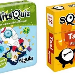 Educatieve Spellenbundel - Squla - 2 Stuks - Flitsquiz Groep 1 2 3 & Taal Kaartspel (groep 1&2)