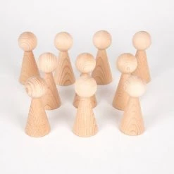 TickIT Houten Conische Kegels - Set Van 10