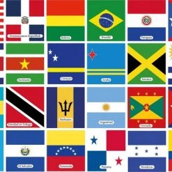 Huurdies Cadeautip! - Educatief Memory Spel Amerika - Amerikaanse Landen Memory Spel Met Bijhorende Benamingen - 70 Kaarten - 55cm X 55cm - Schoencadeautjes Sinterklaas