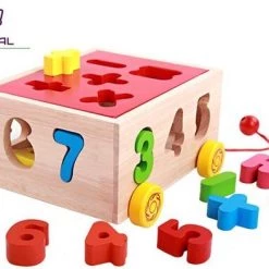 Digital Trailer Houten Speelgoed Auto - Leren Rekenen - Leren Tellen