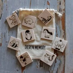 Merkloos EM&EEF - Memory - Dieren - Spelletje- Kindermemory - Kinderspel - Hout - Handgemaakt