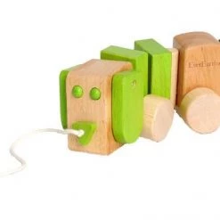 Everearth Trekdier Hond Hout Touw 18 Cm Junior Groen