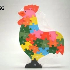 Geharo Vormenpuzzel Haan Met Alfabet En Cijfers