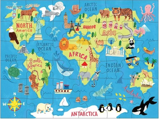 Mudpuppy Map Of The World Puzzle To Go 2 Mudpuppy Map Of The World Puzzle To Go - Afbeelding 2