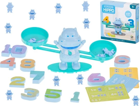 Merkloos Reken Weegschaal - Reken Balans Spel - Thema Mini Nijlpaard - Educatief Spel - Leren Rekenen 1 Merkloos Reken Weegschaal - Reken Balans Spel - Thema Mini Nijlpaard - Educatief Spel - Leren Rekenen