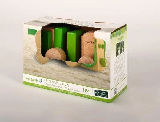 Everearth Trekdier Hond Hout Touw 18 Cm Junior Groen 3 Everearth Trekdier Hond Hout Touw 18 Cm Junior Groen - Afbeelding 3