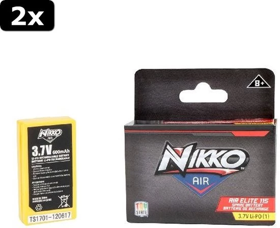 2x Nikko Air Elite Oplaadbare Reserve Batterij 3,7V Li-PO 1 2x Nikko Air Elite Oplaadbare Reserve Batterij 3,7V Li-PO