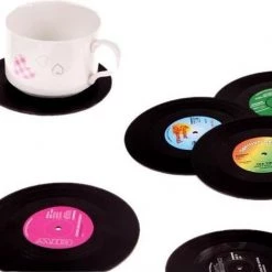 Wood, Tools & Deco Set Van 18 Retro Vinyl Elpee Onderzetters