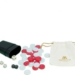 Manopoulos Backgammon Rood Accenten - Eik En Walnoot - Prachtig 38x23 - 38x46cm - Zijlade Top Kwaliteit Klasse En Geweldig -leerzame-spellen Winkel 550x473 7