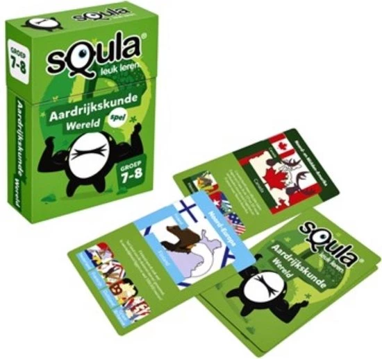 Educatieve Spellenbundel - Squla Kaartspel - 2 Stuks - Groep 3-4 & 7-8 - Aardrijkskunde & Spelling 2 Educatieve Spellenbundel - Squla Kaartspel - 2 Stuks - Groep 3-4 & 7-8 - Aardrijkskunde & Spelling - Afbeelding 2