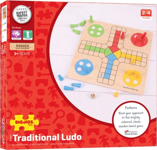Bigjigs Ludo - Traditionele Versie 2 Bigjigs Ludo - Traditionele Versie - Afbeelding 2