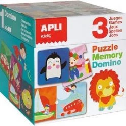 Apli Kids ApliKids Puzzel, Memory & Domino, Doos Met 3 Stuks
