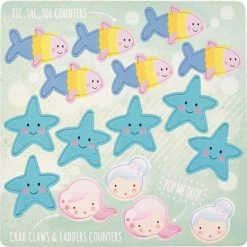 Floss & Rock Spelletjesdoos Zeemeermin 4-in-1 - 19,5 X 19,5 Cm -leerzame-spellen Winkel 550x546 1