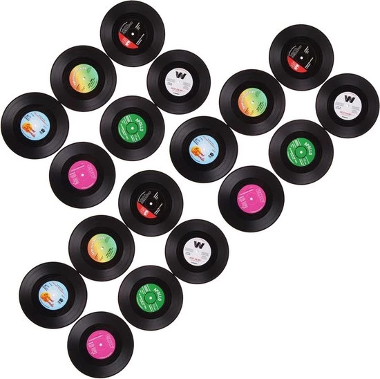 Wood, Tools & Deco Set Van 18 Retro Vinyl Elpee Onderzetters 2 Wood, Tools & Deco Set Van 18 Retro Vinyl Elpee Onderzetters - Afbeelding 2