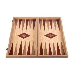 Manopoulos Backgammon Rood Accenten - Eik En Walnoot - Prachtig 38x23 - 38x46cm - Zijlade Top Kwaliteit Klasse En Geweldig -leerzame-spellen Winkel 550x550 230