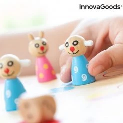 HOUTEN TAFELSET MET DIEREN PAKE INNOVAGOODS 18 ONDERDELEN -leerzame-spellen Winkel 550x550 59