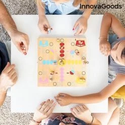 Houten Tafelset Met Dieren Pake InnovaGoods 18 Onderdelen -leerzame-spellen Winkel 550x559