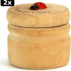 Basic 2x Melk Tanden Houten Doosje