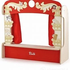 Sevi Houten Tafelpoppenkast Theater 58 Cm Rood