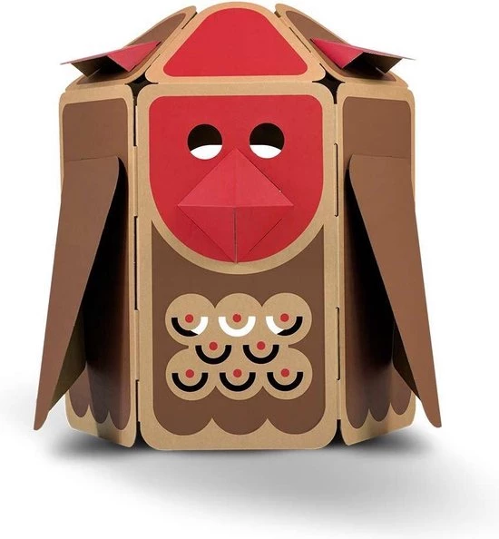 Hulky Play Hulki Uil Rood - Kartonnen Speelhuisje Binnen - Stevig - Duurzaam 1 Hulky Play Hulki Uil Rood - Kartonnen Speelhuisje Binnen - Stevig - Duurzaam