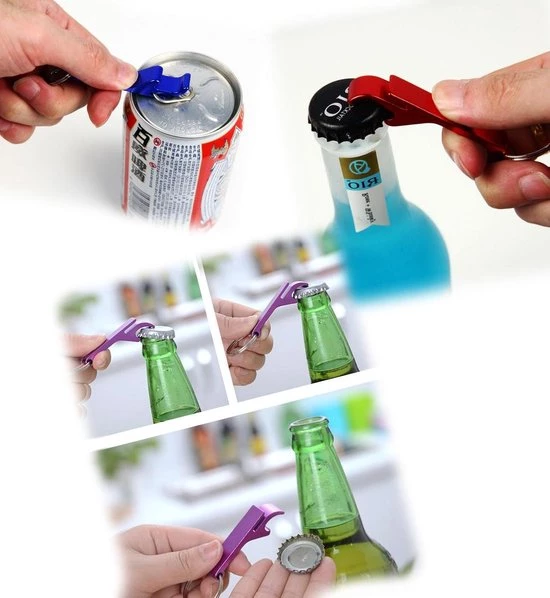 Wood, Tools & Deco Set Van 10 Metalen Flesopeners, Kleur 6: Blauw 2 Wood, Tools & Deco Set Van 10 Metalen Flesopeners, Kleur 6: Blauw - Afbeelding 2