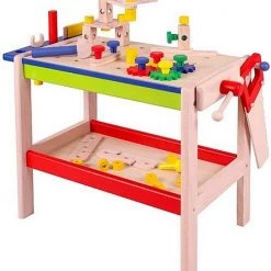 Basic Njoy Kids Houten Werkbank Met Gereedschap En Accessoires 52-delig