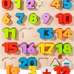 Dorjee Houten Getallen Puzzel 123 - Grote Stukken - Educatief Houten Speelgoed