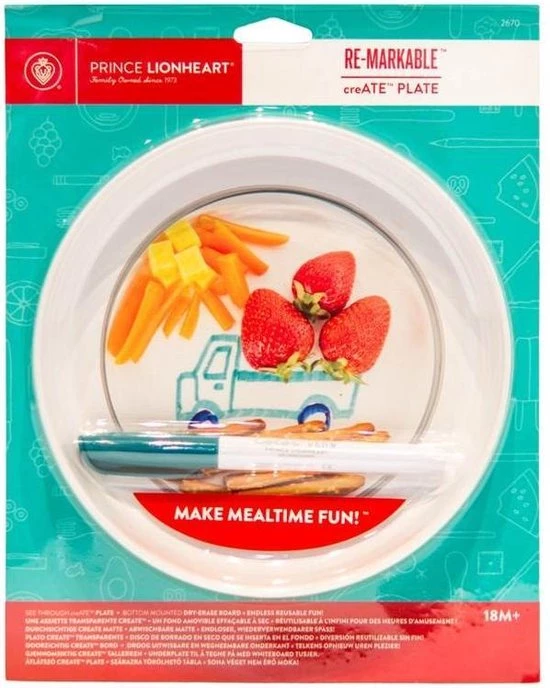 Prince Lionheart CreATE PLATE | Educatief Spel | Complete Set: 1 Bord, 1 Droog Uitwisbare Inzet, 1 Droog Uitwisbare Marker | Herbruikbaar - Wit 1 Prince Lionheart CreATE PLATE | Educatief Spel | Complete Set: 1 Bord, 1 Droog Uitwisbare Inzet, 1 Droog Uitwisbare Marker | Herbruikbaar - Wit