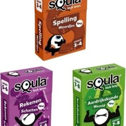 Spellenbundel - Squla - 3 Stuks - Groep 3 T/m 8 Spelling, Rekenen & Aardijkskunde