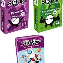 Educatieve Spellenbundel - Squla Kaartspellen - 3 Stuks - Groep 5 T/m 8